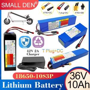 36V 10Ah 18650 21700 리튬 배터리 팩 10S2P/3P BMS 포함 550W 모터 전동 이륜차 스쿠터 예비 셀  42V 2A