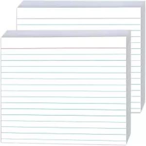 50개입 5x7 줄무늬 인덱스 카드 - 공부 필기 및 사무실 정리를 위한 흰색 플래시 학교 직장용 고급 품질