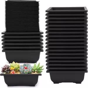 예스랜드 분재 훈련용 6-1/2인치 24개 냄비 - 메쉬 내장 클래식 심습 트레이 식물 꽃 허브 아프리카 제비꽃