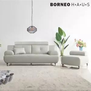 아트박스/보루네오 엘리브 센트 3인용 통가죽 소파 4컬러 (스툴포함) ss003