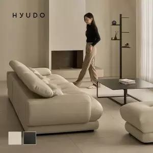 [휴도]온유의 동백 2100 무빙 헤드레스트 블랙 3인 가죽 소파