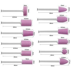 12개 연마 광택 유광 거치대 석재 로터리 공구용 연삭 휠 헤드 공구 2.35mm 생크 미니 네일 드릴 날 비트