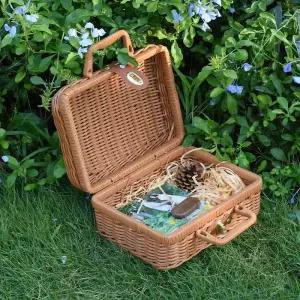 반려 선물 상자 USB 플래시 드라이브 128GB 수제 라탄 짠 여행 가방 펜 피크닉 바구니 레트로 수납함