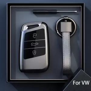 호환  폭스 바겐 Magotan Passat B8 Skoda Superb Kodiaq A7 원격 자동차 키 케이스 커버 홀더 키 체인 용