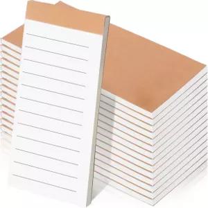 크래프트 커버가 있는 Easty 20팩 와이드 룰드 페이퍼 5.5인치 x 2.7인치 리닝 메모 패드 노트북 교사