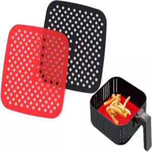 에어프라이어용 컬리너리 네스트 실리콘 라이너 7.5인치 정사각형 재사용 논스틱 매트2개 세트 3~5Qt