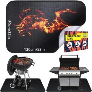 야외 그릴용 매트 잔디 보호 실내 벽난로 파이어 피트 데크 및 파티오용 방수 바비큐 프로텍터 헤비 듀티