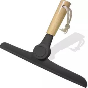 유리문 욕실용 스퀴지 보여주기 대나무 손잡이가 있는 창문 타일 벽 자동차 앞유리 거울블랙