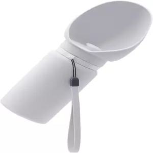 접이식 개 물병550ml 회색 실리콘 반려동물 여행용 정수기 및 그릇 누수 방지 휴대용 BPA 프리 한 손으로