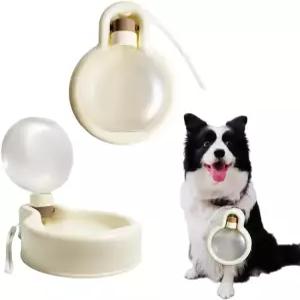 빅포멜로스 반려견 물병접이식 휴대용 개 산책 캠핑 야외 여행소형/중형견을 위한 볼이 있는 크림 화이트