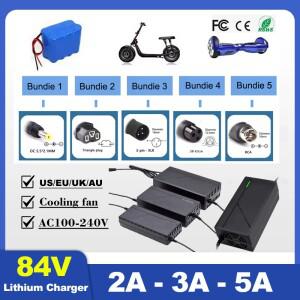 72V 20S 리튬 이온 배터리용 84V 5A/3A/2A 스마트 충전기 전동 스쿠터 바이크 오토바이 휠체어용 LED 디스