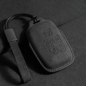 스웨이드 가죽 자동차 원격 키 케이스 커버 랜드로버 레인지로버 스포츠 이보크 프리랜더 벨라 디스커버리