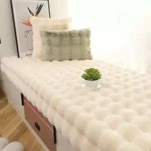 벤치 의자 패드 매트 방 쿠션 긴 겨울 단열 미색 60x150CM 극세사 사각 버블원