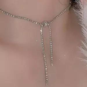 여성 큐빅 초커 목걸이 심플한 레이어드 크리스탈 목걸이 aed3+4dpC