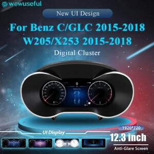 12.3인치 디지털 계기판 클러스터 메르세데스 벤츠 호환 C117 GLC S205 X253 2015-20 Ntg5.0 4.5 5.5 콕핏