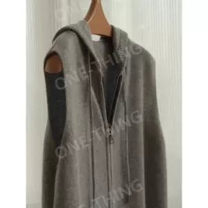 후드집업조끼 그 베이직 회색 여성 니트 따뜻한