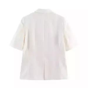 EAMT 여성용 봄 코트 스트리트 리넨 반팔 재킷 정장 EUNG2