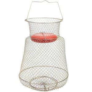 코드리 플로팅 사용하기 그물 바구니 접이식 쉽습니다 도금 와이어 낚시 휴대용 강철 견고하고 아연 물고기