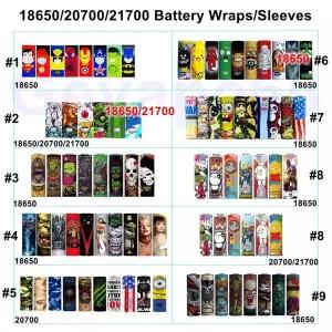 호환  30PCS 팩 18650 20700 21700 배터리 랩 열 수축 튜브 커버 스킨 PVC 프리컷 스티커 수축 슬리브 절연
