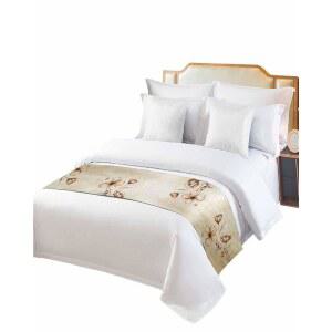 킹 베드를 위한 컨트리 우아한 플로럴 침대 러너, 풋 베드 러너를 스프레드 프로텍터 슬립커버 스카프 및 침실 호텔 웨딩룸 102x20 봄 여름 농가 꽃 레트로 잉크