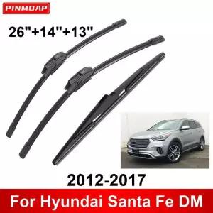 와이퍼 12346개 현대 산타페 DM 2012-2017 차량용 전면 후면 브러쉬 2012 2013 2014 2015