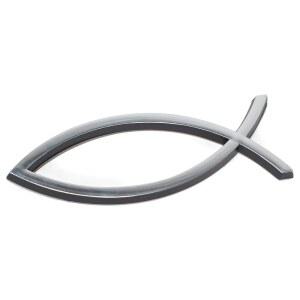 대형 실버 크리스천 물고기 자동 엠블럼