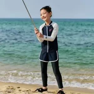 매장정품 ARENA 아레나 여아동 비치세트 서클 집업 래쉬가드 세트 (A5BG1GS07DNV) 1400204