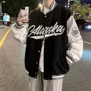 야구점퍼 자켓 남성 레터링 바시티 2컬러 IS-JK56