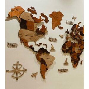 세계지도 스티커 대형 입체 벽장식 나무 원목 여행 아이방