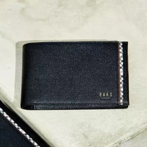 닥스 액세서리 26FW [반지갑][WARREN][워렌] 블랙 체크패턴 라인 포인트 DBWA6F443BK