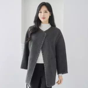 [마담4060]엄마옷 마담4060 스티치리버서블울 데일리 여성 코트-RCO2510001-