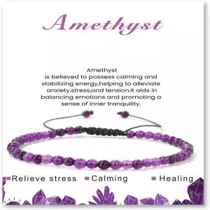 여성 수제 비치 보호 발목 팔찌 4mm 조절 가능한 비즈 방수 천연 돌 발찌 플러스 사이즈 보석 선물