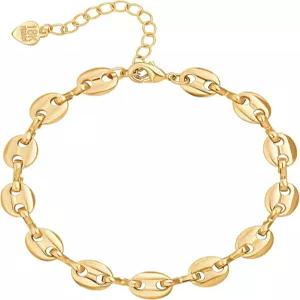 SOFYBJA 18k 골드 도금 남성용 맞춤형 청키 쿠바 타원형 링크 체인 팔찌 여성용 토글 로프 주얼리