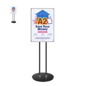 배너 포스터 스탠드 광고 안내판 무여백 자석형 원형흑색A2