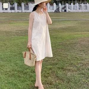 [리빌모아]여자 린넨 체형커버 뒷지퍼 민소매 원피스 JSW-OPS-SP0000CUZ