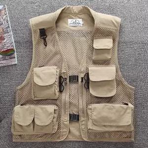 조끼 멀티 포켓 메쉬 여름 재킷 남성