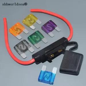 Shhworldsea 1set Maxi 퓨즈 비바람에 견디는 홀더 8AWG 와이어 듀얼 배터리 20A 30A 40A 50A 60A 70A 80A