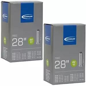 슈발베 AV17 내부 튜브 700 x 28-45c / 28 27인치 슈레이더 호환되는 밸브(2팩)