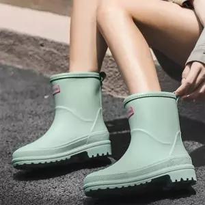 장화 여성용 여름 숏 레인 부츠 프리미엄 가벼운 패션 여자 안전장화 우비 방수 논슬립