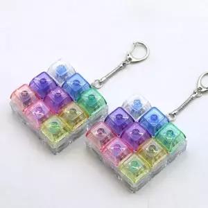 ( )레인보우 LED 키캡 클리커 딸깍이 키보드 장난감 피젯토이