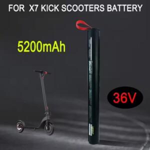 36V 5200mAh X7 스쿠터 교체용 충전식 리튬 배터리 팩 187Wh HX 액세서리