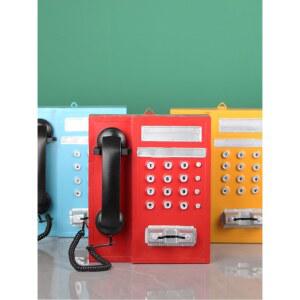 레트로 전화기 공중전화 클래식 맥슨전자 소품 엔틱 빈 레드 복고 옛날 전화