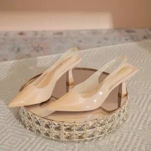 올요아 여자 키작녀 웨지힐 샌들 여름 투명유니크 스틸레토 슬링백 슈즈 미들힐 꾹2