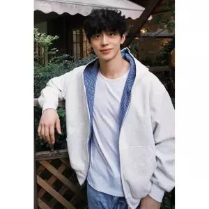 키체샵 남자 가을 가디건 체크 그레이계열 후드 리버시블 카디건 집업 커플 HO3