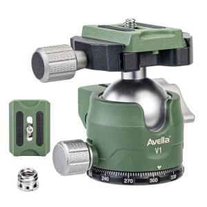 아벨라 V1 DSLR 카메라 삼각대 헤드 디자인 니콘 소니 올림푸스 파나소닉 U자형 캐논 그린 38MM 회전 360도