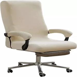 팔걸이 커버가 있는 TianWOWO 사무실 의자 고탄력 벨벳 원단 유니버설 핏 22-25인치 뒷면 아프리콧 색상