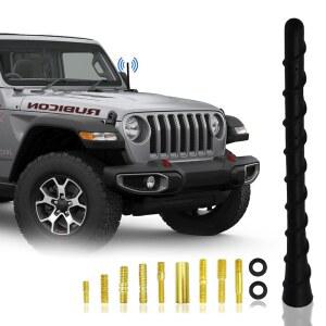 옹푸우 자동차 나선형 안테나, 7인치 방수 오토 토퍼 리트로핏 안테나 교체, 스크류 어댑터가 있는 유연한 PVC 쇼트 안테나 마스트, 자동차 트럭 SUV 라디오 AM FM용 범용