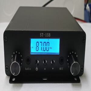 15W V2 FM PLL 스테레오 송신기는 무선 오디오 전송 및 Lotus 입력 호스트만 지원 안테나 전원 카드 없음