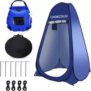 캠핑 샤워 텐트 프라이버시 - 업그레이드 팝업 교체 화장실 휴대용 햇볕 쉼터 드레싱룸 하이킹 해변 피크닉