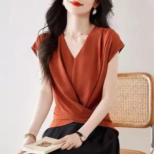 EAMT 여사친 여름 민소매 메일라드 브이넥 프리미엄 유행 블라우스 EUNG2